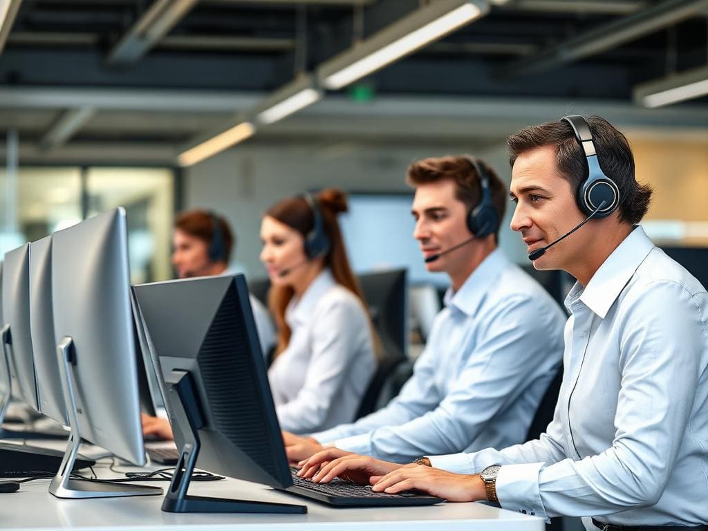 Dedicated customer service team at help desk