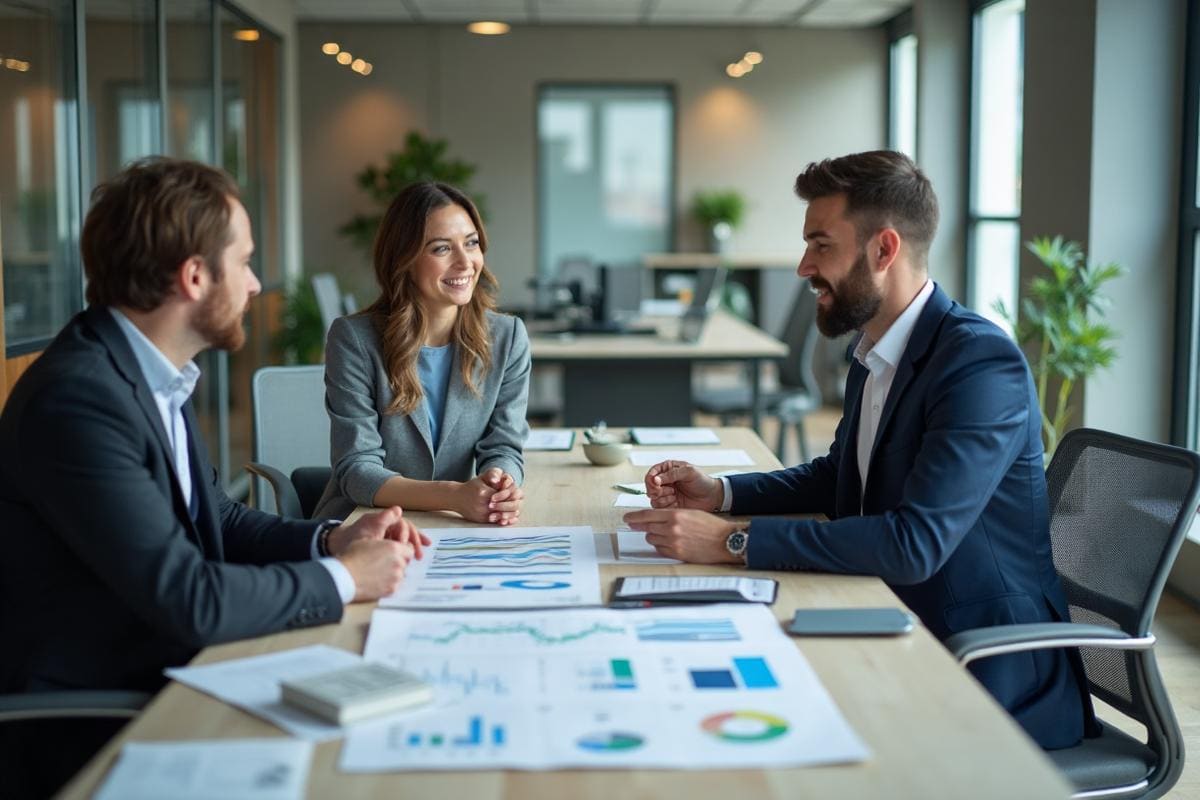 Professional financial advisor consultation with business owner