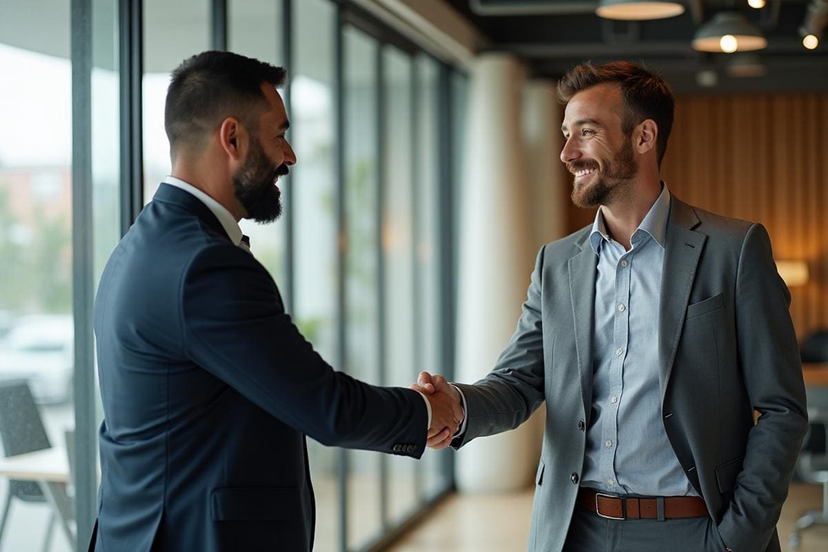 Business loan approval celebration