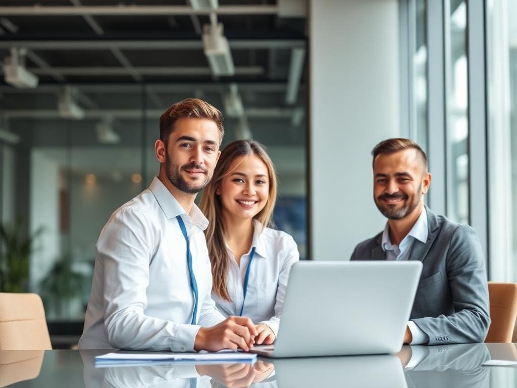 Professional loan officers collaborating