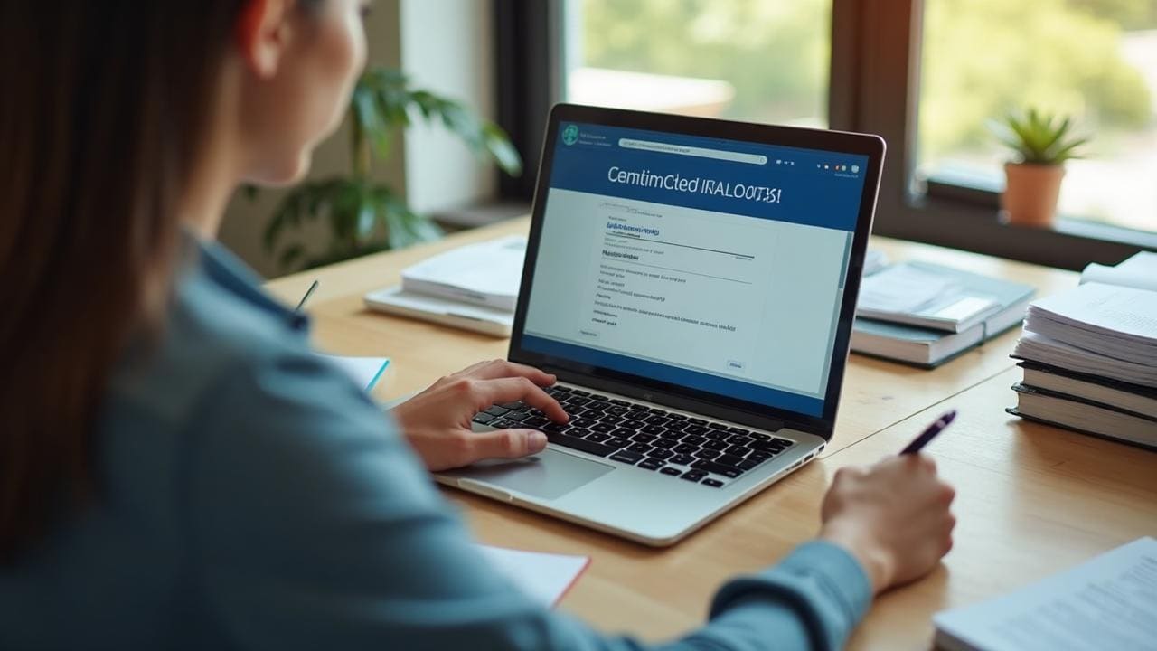 Business owner completing SBA loan application online