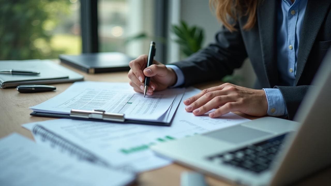 Professional reviewing SBA loan qualification documents